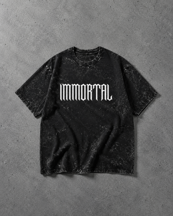 IMMORTAL Oversized Acid Wash Graphic T-Shirt | Ronau