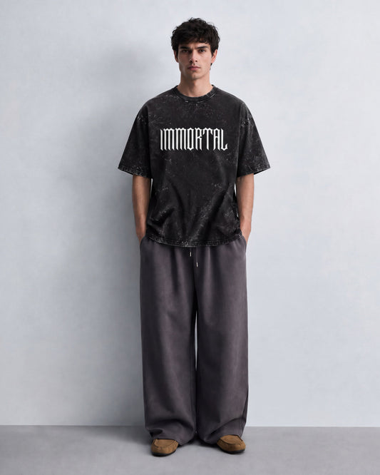 IMMORTAL OVERSIZED ACID WASH GRAPHIC T-SHIRT